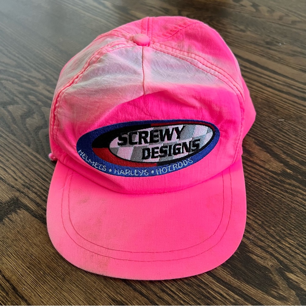 Vintage VTG 2000s Y2K Screwy Designs Biker Hotrod Gear Adjustable SnapBack Hat